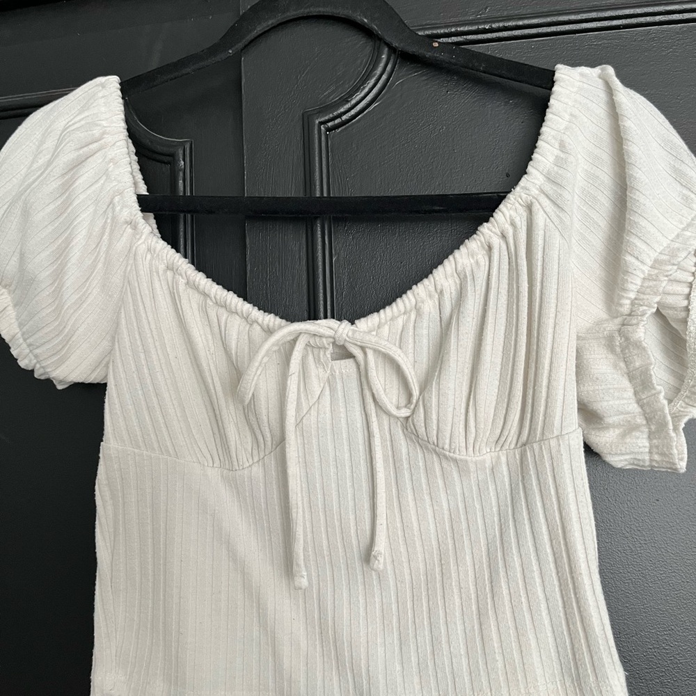 White Puff Sleeve Top